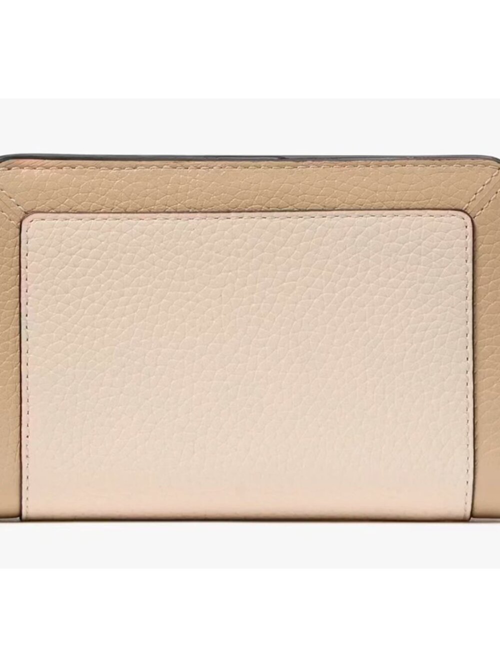 S Kate Spade Lena Medium Bifold Wallet Beige Pebbled Leather KI834 NWT $199 - Picture 3 of 5
